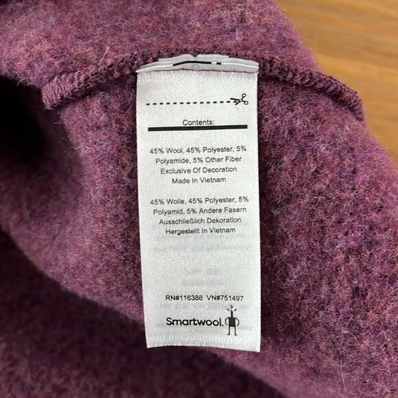 Smartwool Women's $175 Size S Hudson Trail Fleece Poncho NWT Purple - Picture 9 of 11